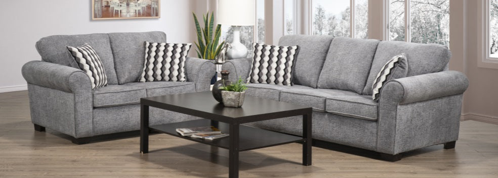 1005 - Sofa and Loveseat in Grey by Minhas Furniture
