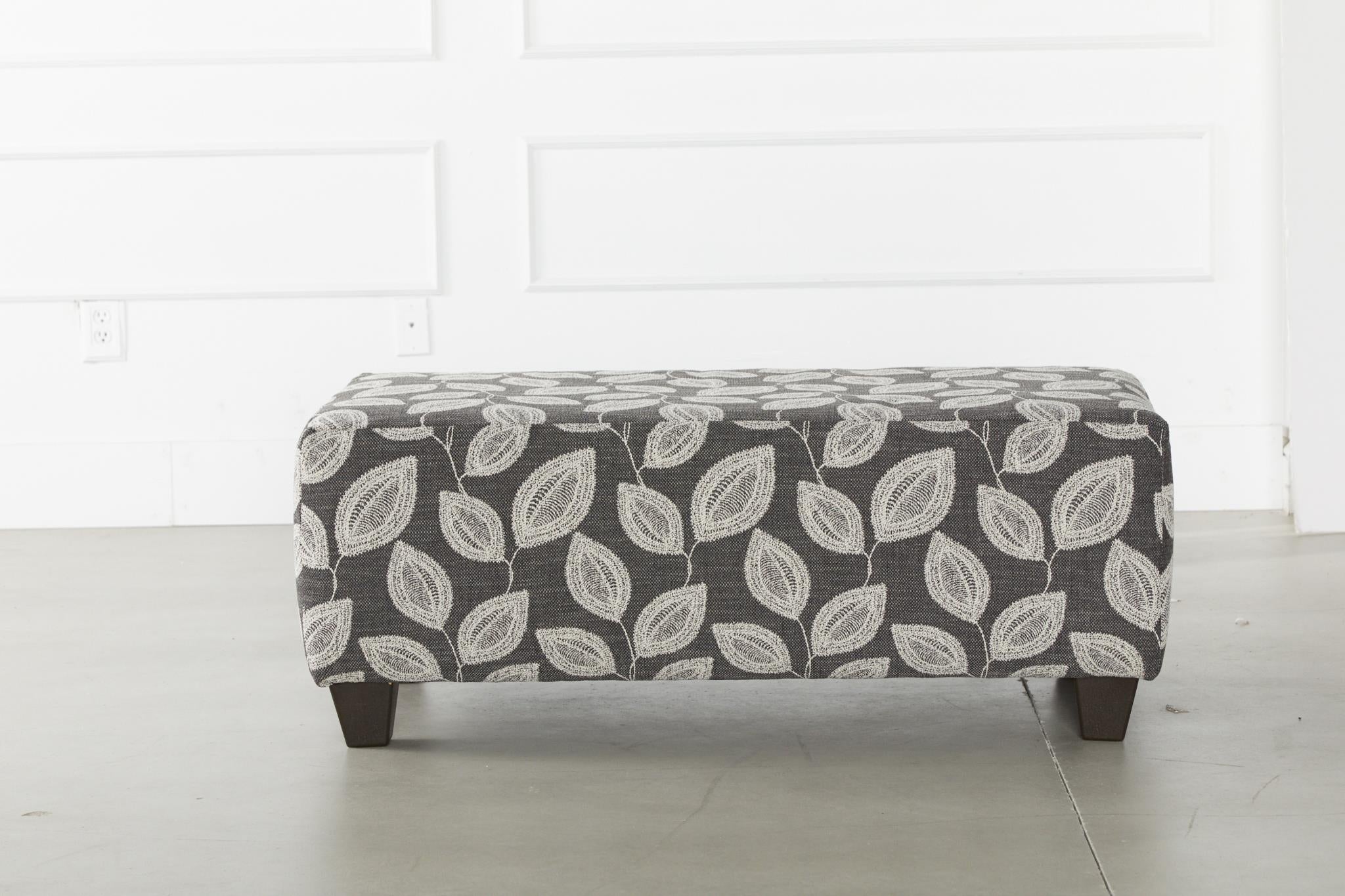 1010 - Ottoman in Andril (Leaves) by Minhas Furniture