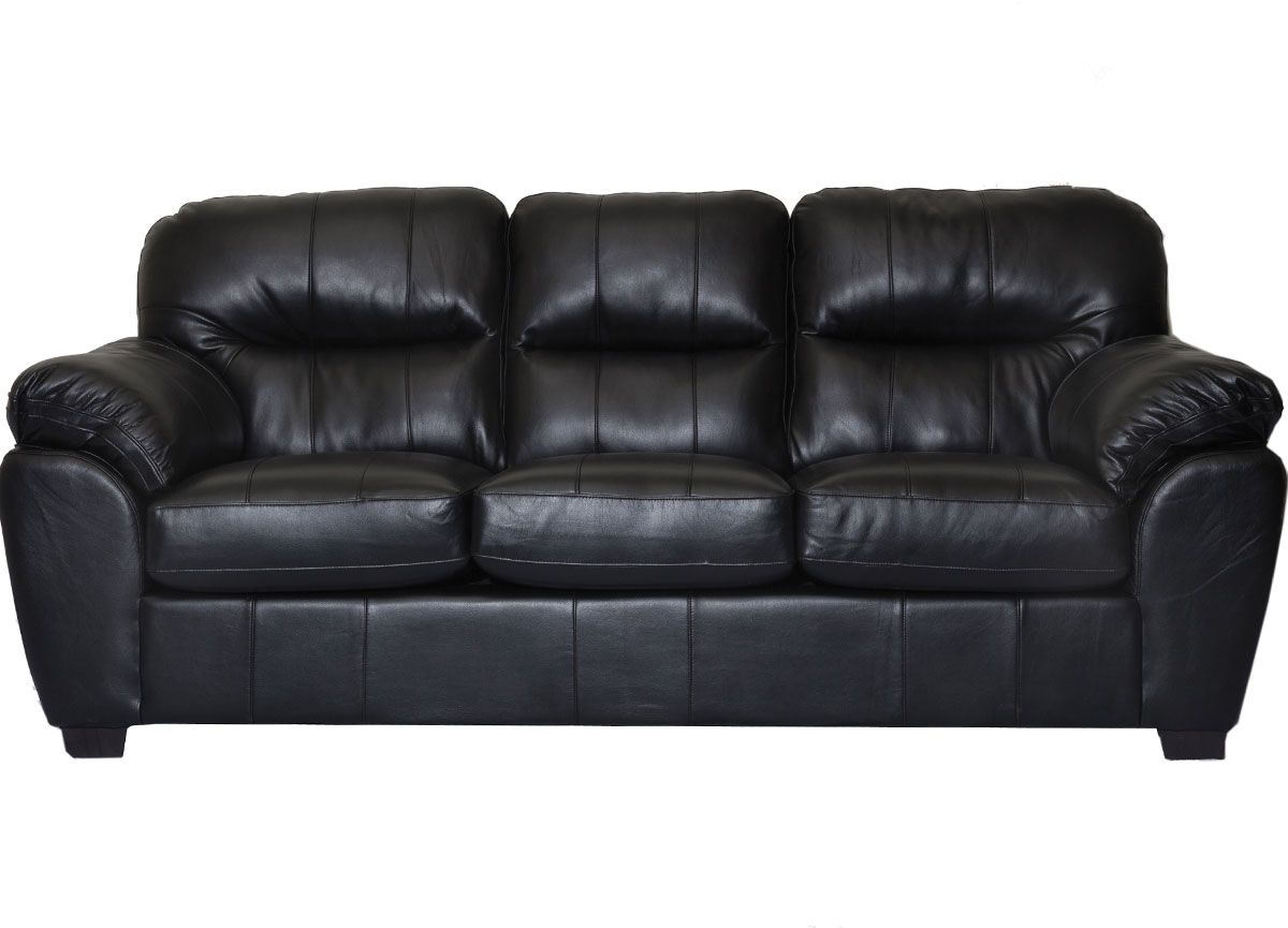 1601 - Sofa in Leather Gel Black by Minhas Furniture