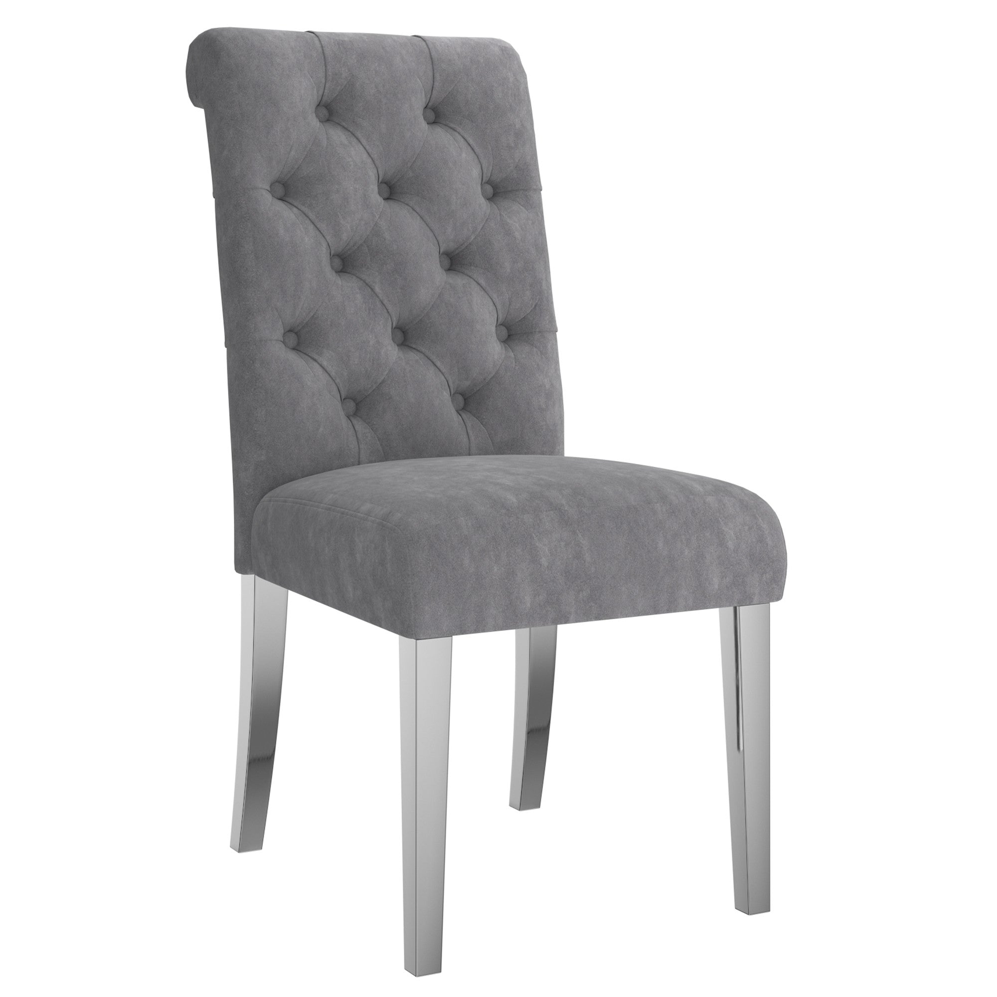 Chloe Side Chair in Grey, Set of 2 by Worldwide Homefurnishings Inc