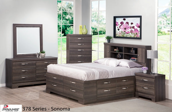 378 SERIES - SONOMA QUEEN STORAGE BED BEDROOM SUITE IN CHABLIS PEAR WITH PANEL HEADBOARD