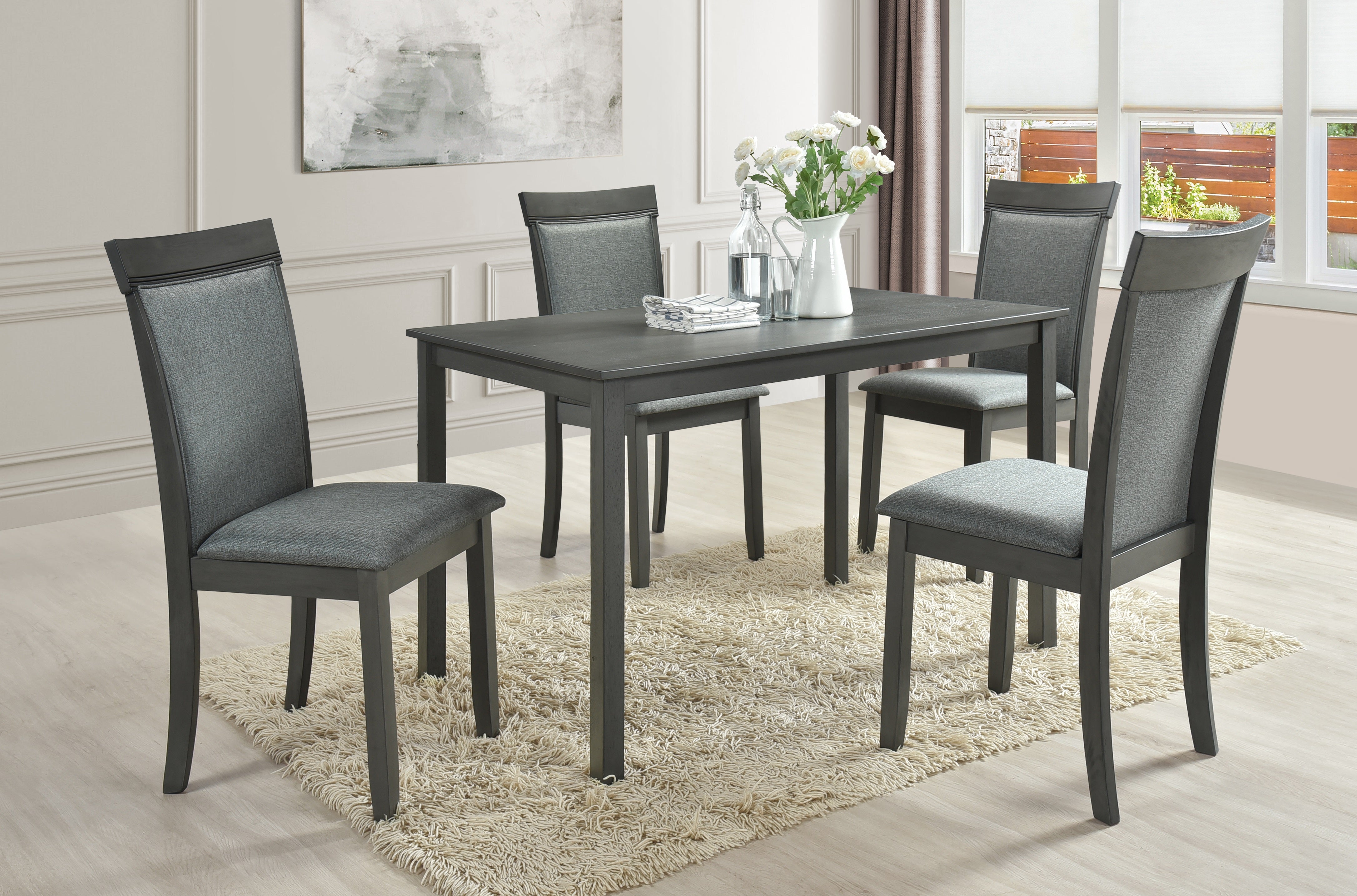 Cody - Table & 4 Chairs in Grey by Minhas Furniture