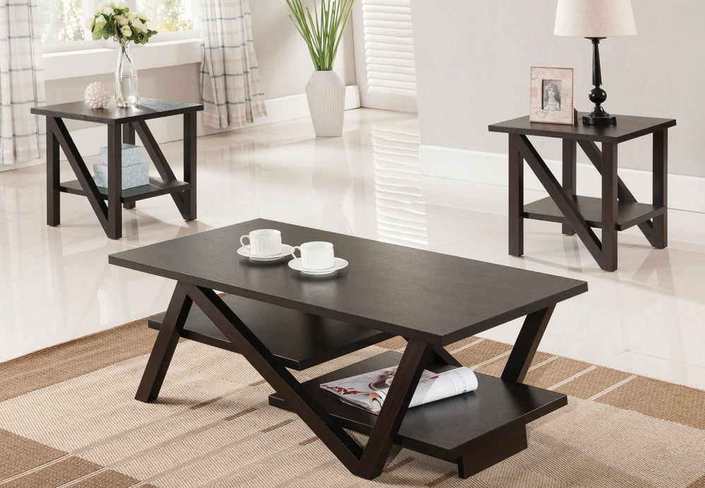 IF- 3500 - 3pc Coffee Table Set in Espresso by International Furniture