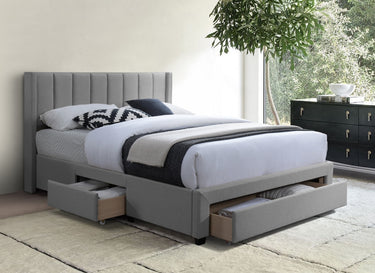 IF-5330 - 3 Drawer Storage Bed Frame in Grey Fabric - Double