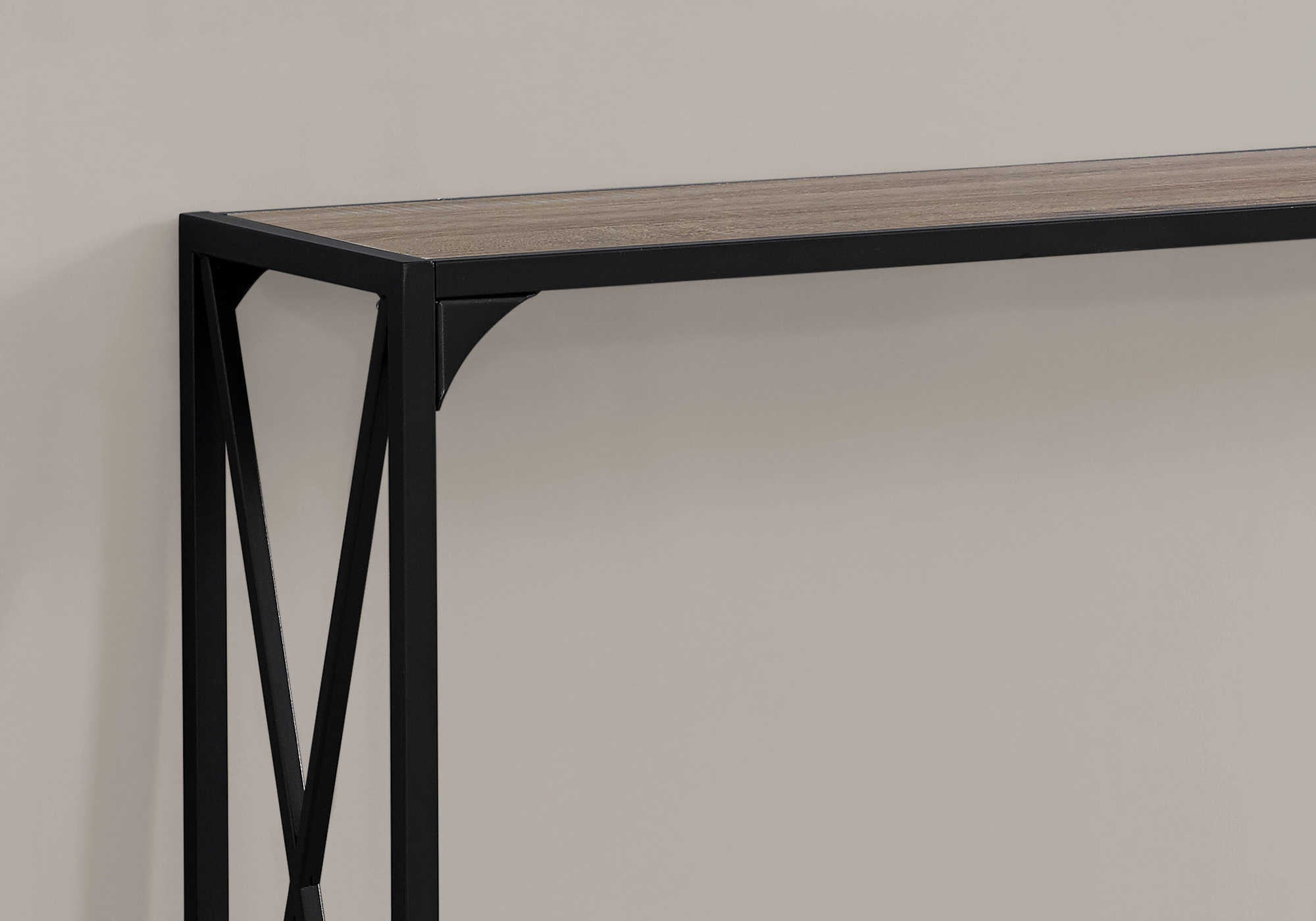 I 2125 - ACCENT TABLE - 48"L / DARK TAUPE / BLACK HALL CONSOLE BY MONARCH SPECIALTIES INC