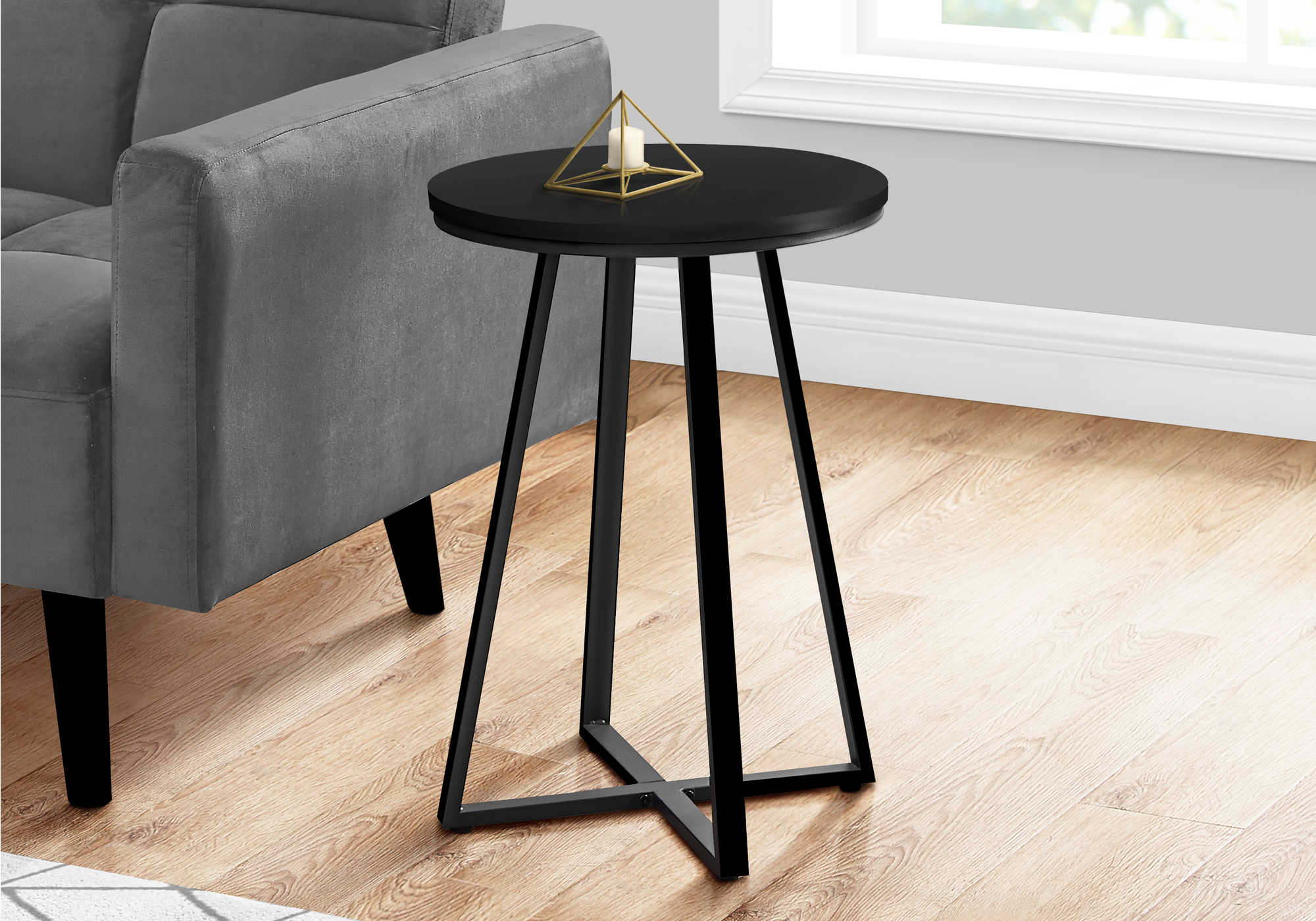 I 2175 - ACCENT TABLE - 22"H / BLACK / BLACK METAL BY MONARCH SPECIALTIES INC
