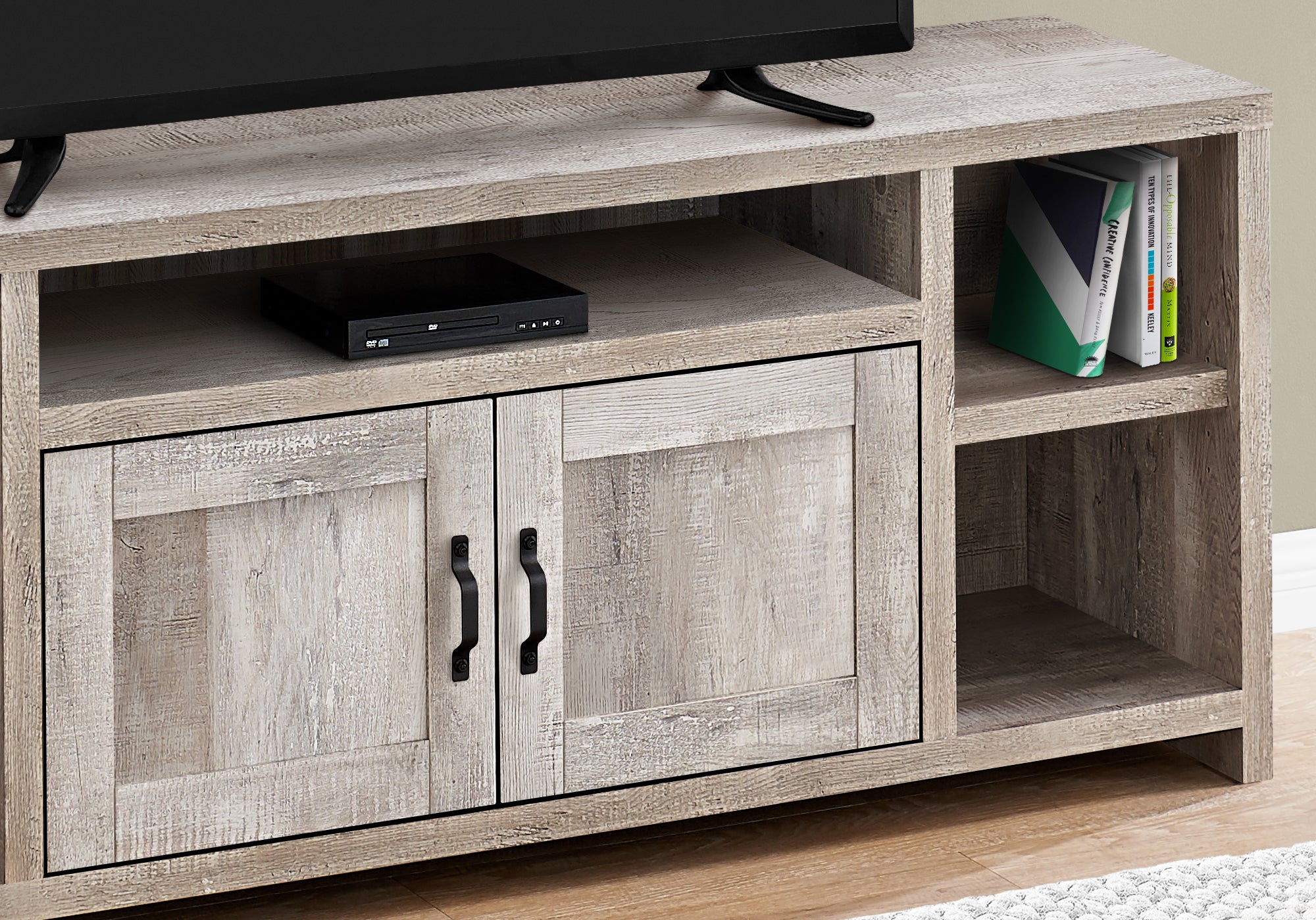 I 2742 - TV STAND - 60"L / TAUPE RECLAIMED WOOD-LOOK BY MONARCH SPECIALTIES INC