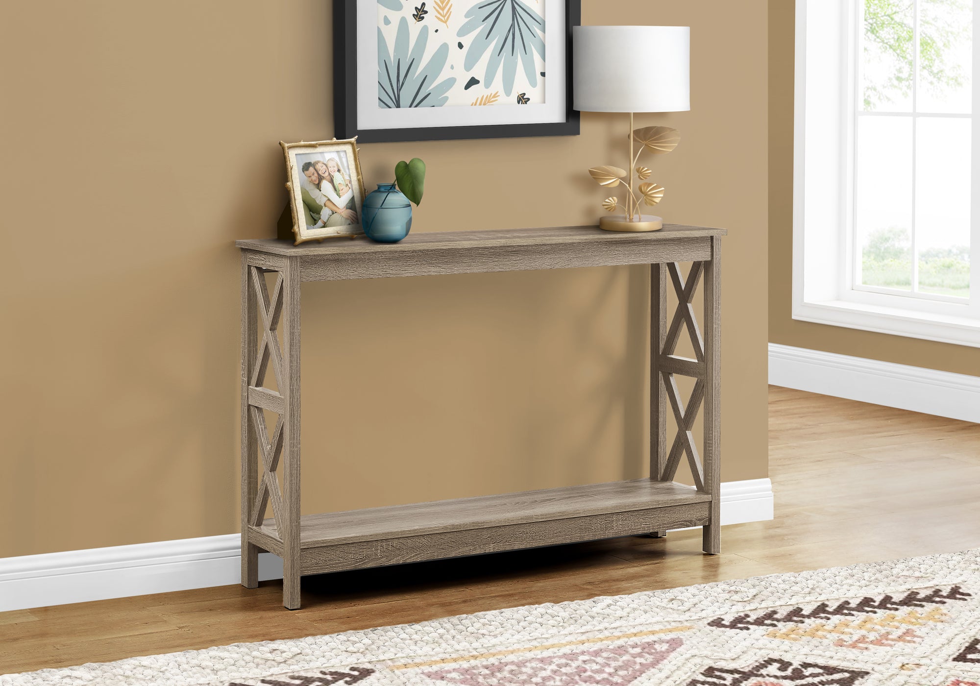 I 2791 - ACCENT TABLE - 48"L / DARK TAUPE HALL CONSOLE BY MONARCH SPECIALTIES INC