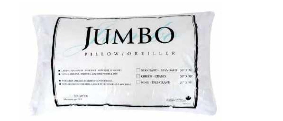 Jumbo Pillow - Standard (Fits a Twin or Double)