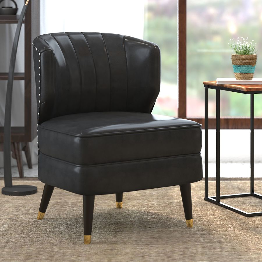 Kyrie Accent Chair in Grey by Worldwide Homefurnishings Inc