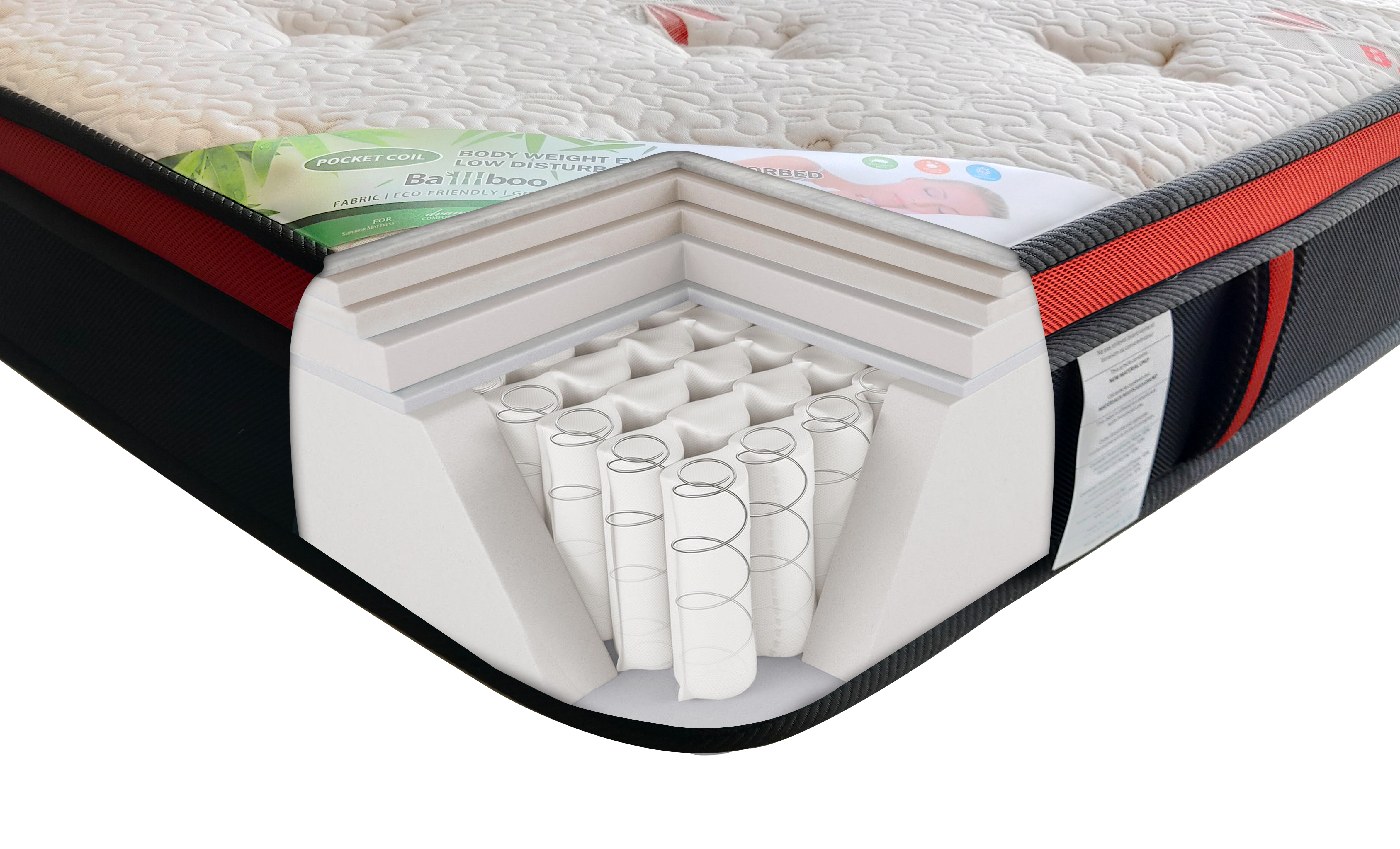 Paris III - 10" Euro Pillow Top  Pocket Coil Foam Encased Mattress in a Box - Double
