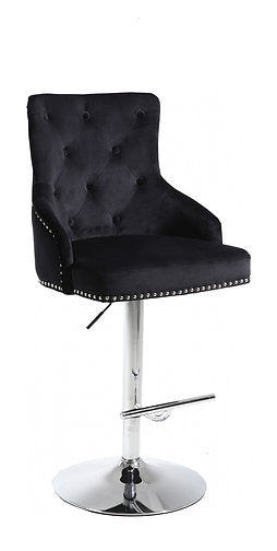 ST-6021 - Bar Stool in Black Velvet by International Furniture