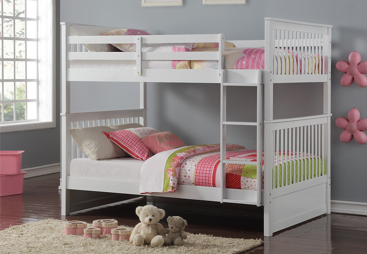 SYDNEY - TWIN / TWIN BUNK BED FRAME - WHITE