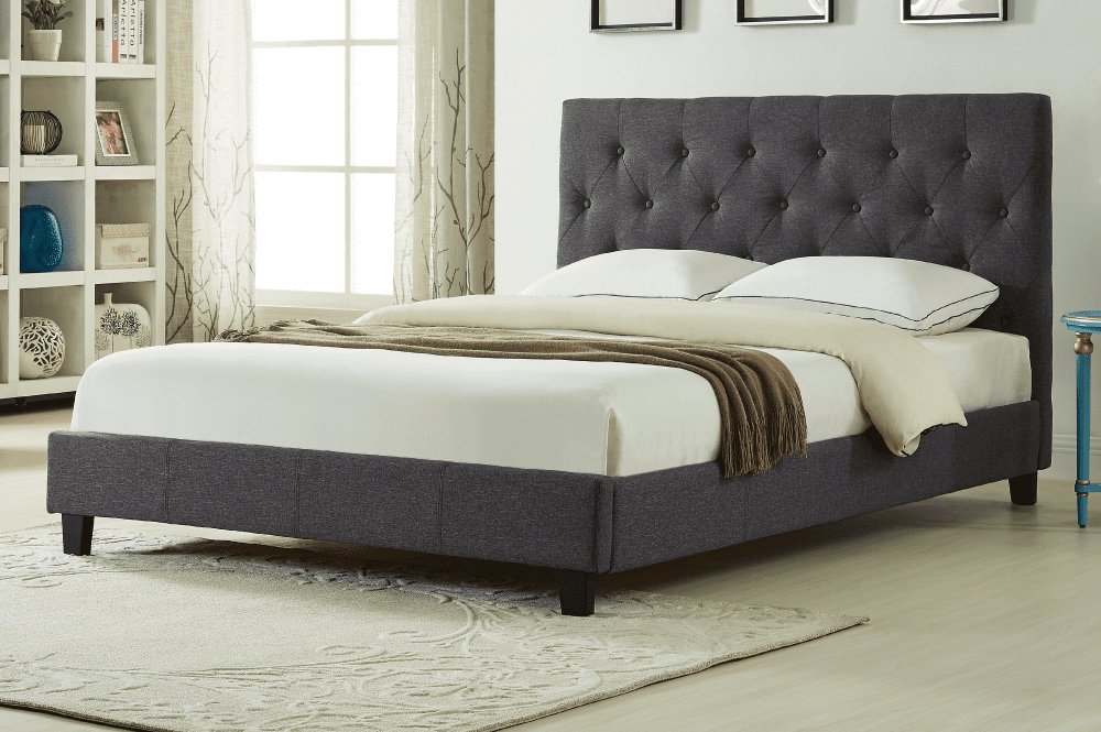 T2366 - Twin Platform Bed Frame in Linen Charcoal By Titus Furniture