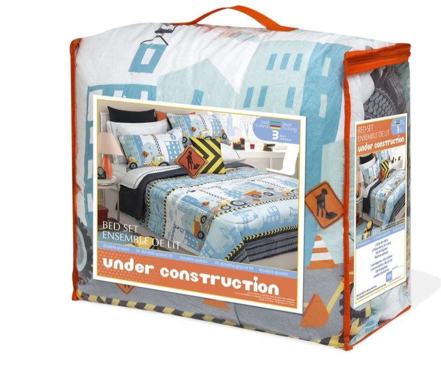 Safdie & Co. Collection Under Construction 3 Piece Comforter Set, Full