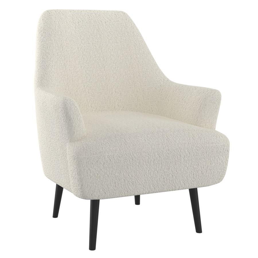 Zoey Accent Chair in Cream Boucle by Worldwide Homefurnishings Inc