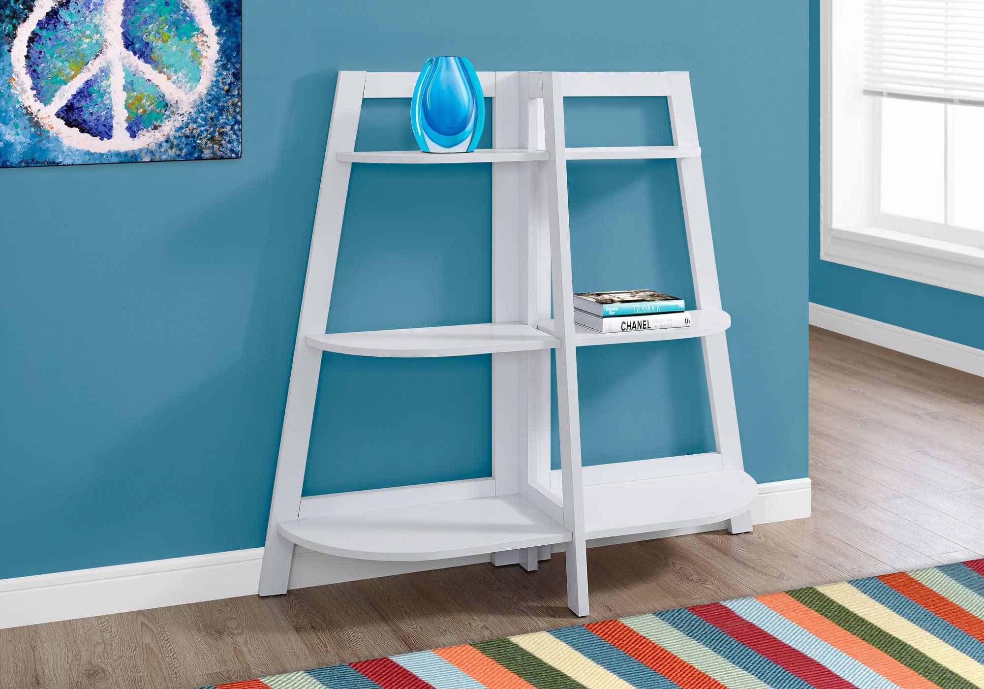 I 2427 - BOOKCASE - 48"H / WHITE ACCENT ETAGERE BY MONARCH SPECIALTIES INC