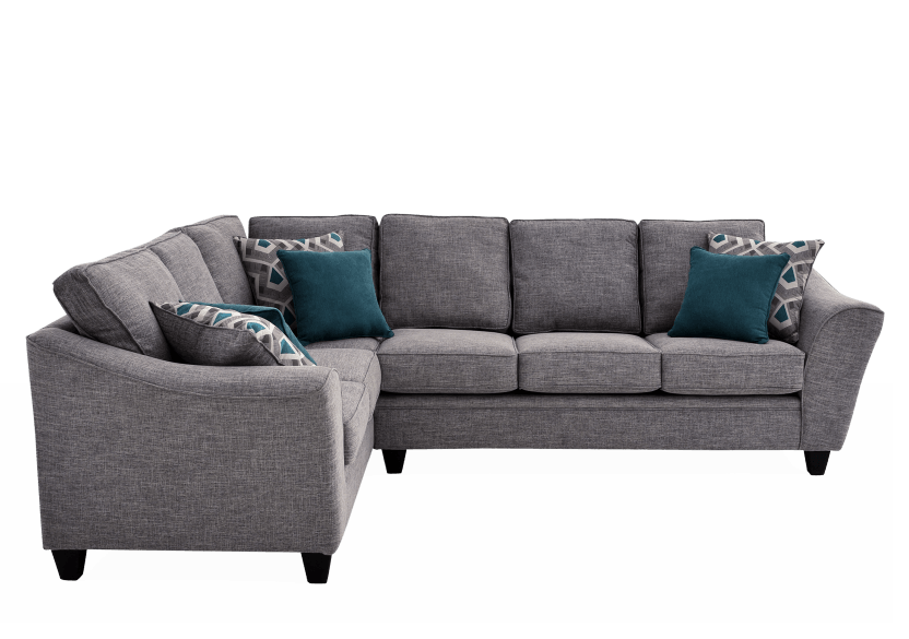 1010 - Fabric Sectional Right Hand Facing Sofa in Paradign Quartz by Minhas Furniture