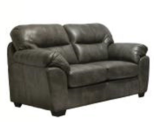 1601 - Loveseat in Leather Gel Two Tone Grey