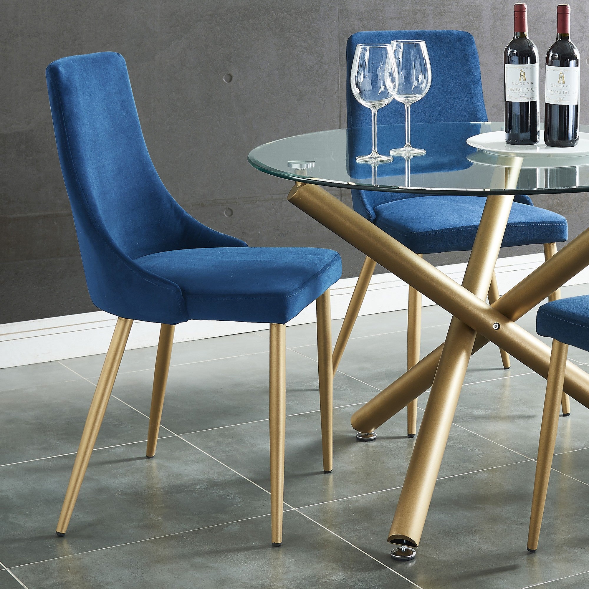 Carmilla Side Chair in Blue by Worldwide Homefurnishings