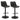Kosi Adjustable Air-Lift Stool, set of 2, in Black