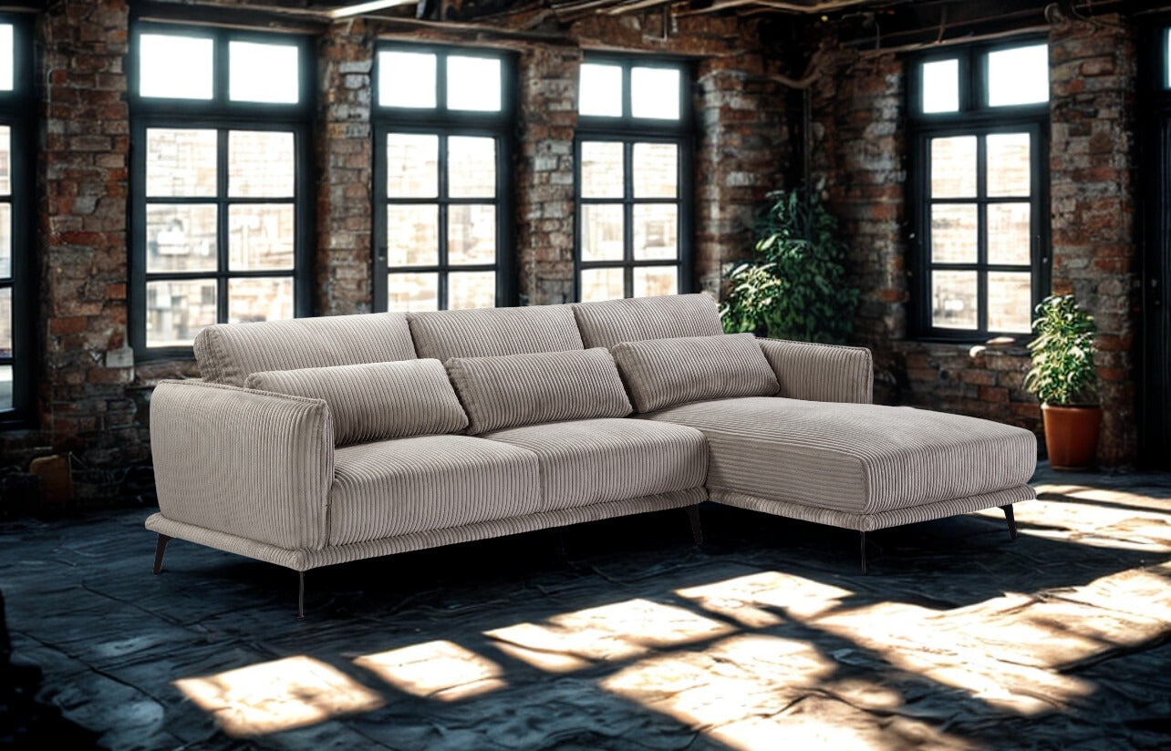 Sofa with Chaise in Grey