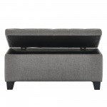 Lila Storage Ottoman in Grey by Worldwide Home Furnishings