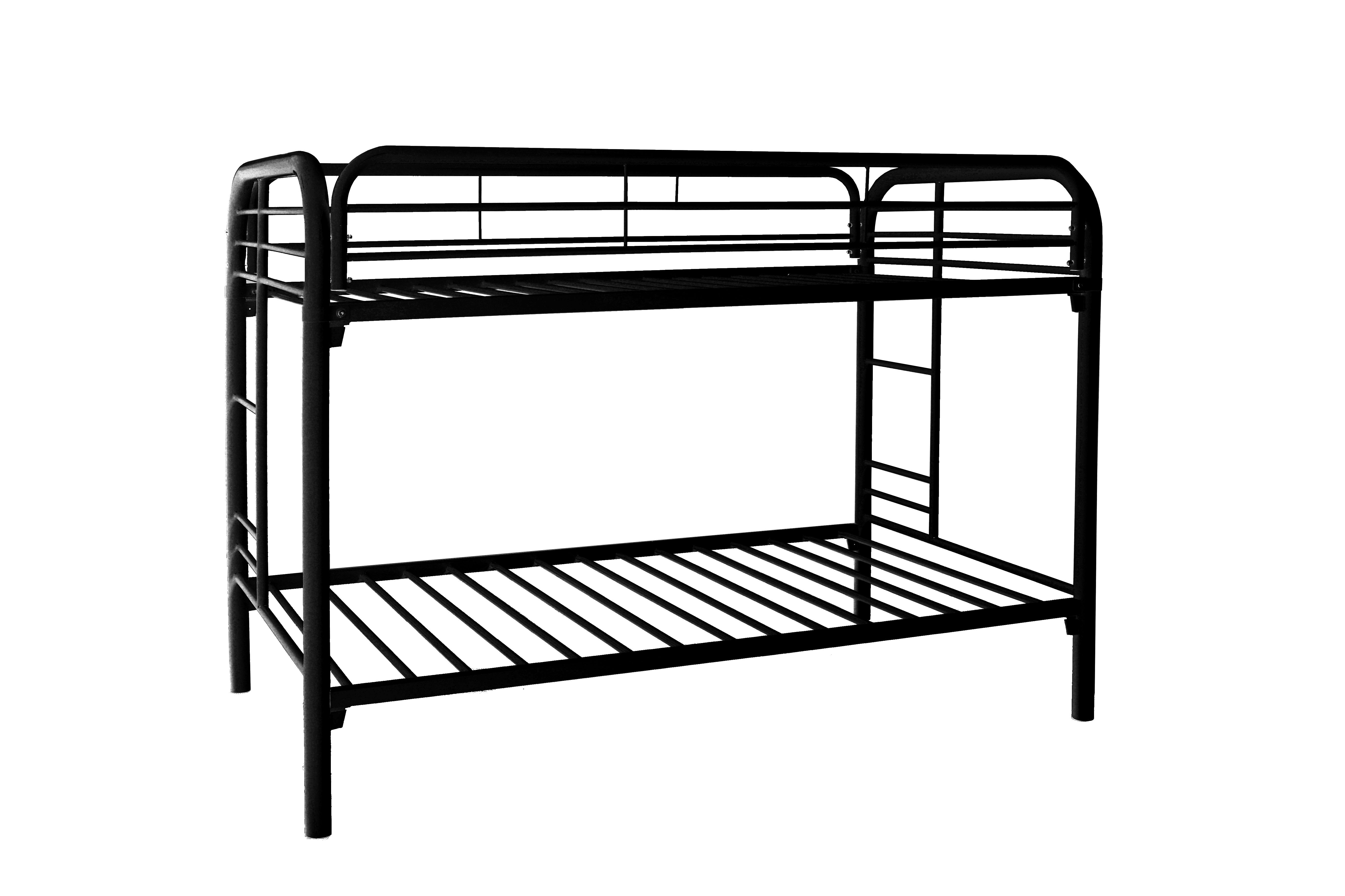 VENUS - BLACK METAL TWIN / TWIN BUNK BED FRAME