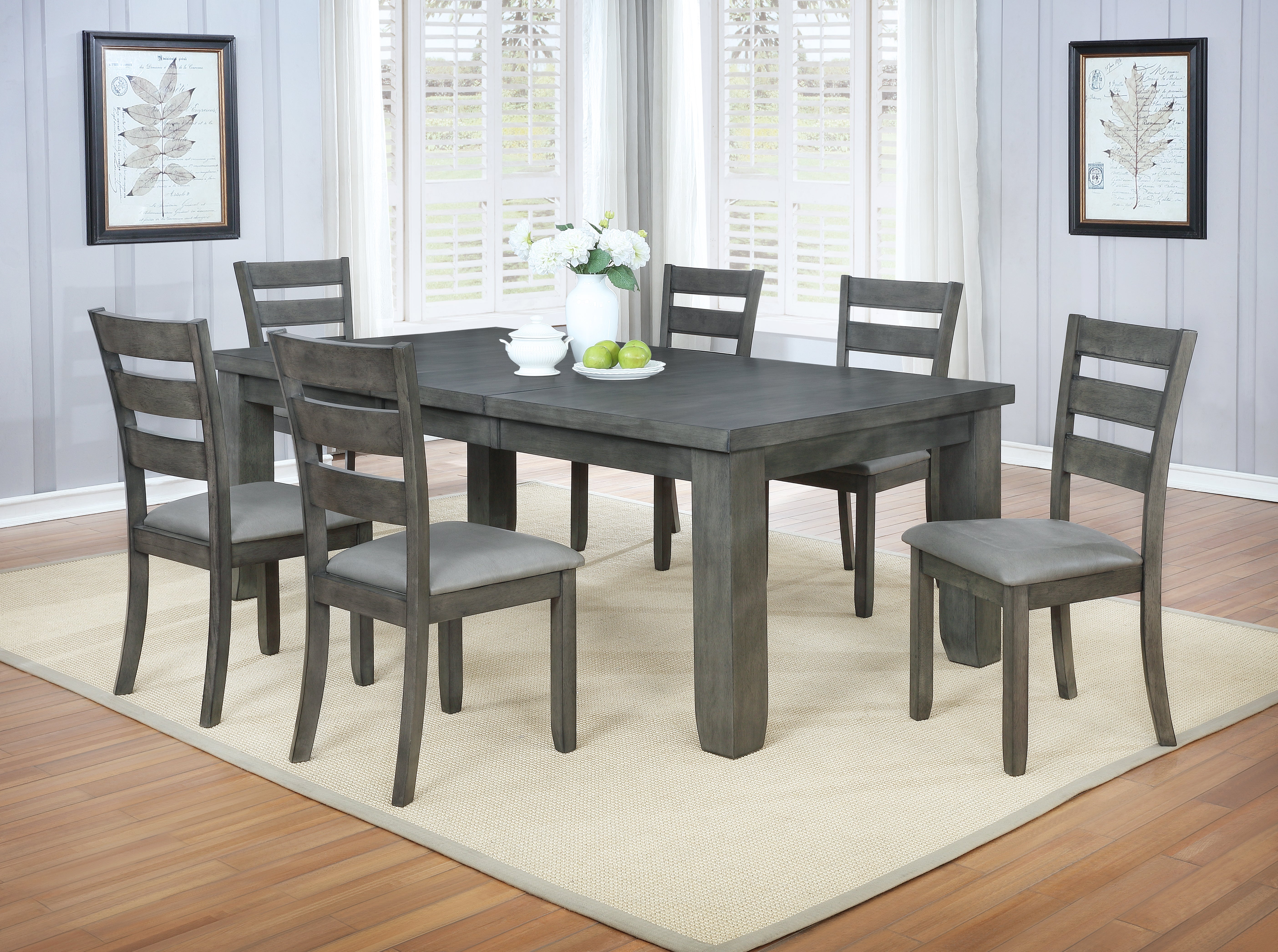Hawthorne - 7Pc Dining Set in Grey by Minhas Furniture