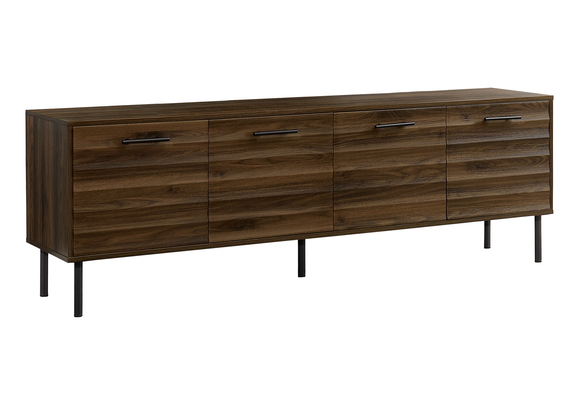 I 2727 - TV STAND - 72"L / DARK BROWN WOOD-LOOK WITH 4 DOORS
