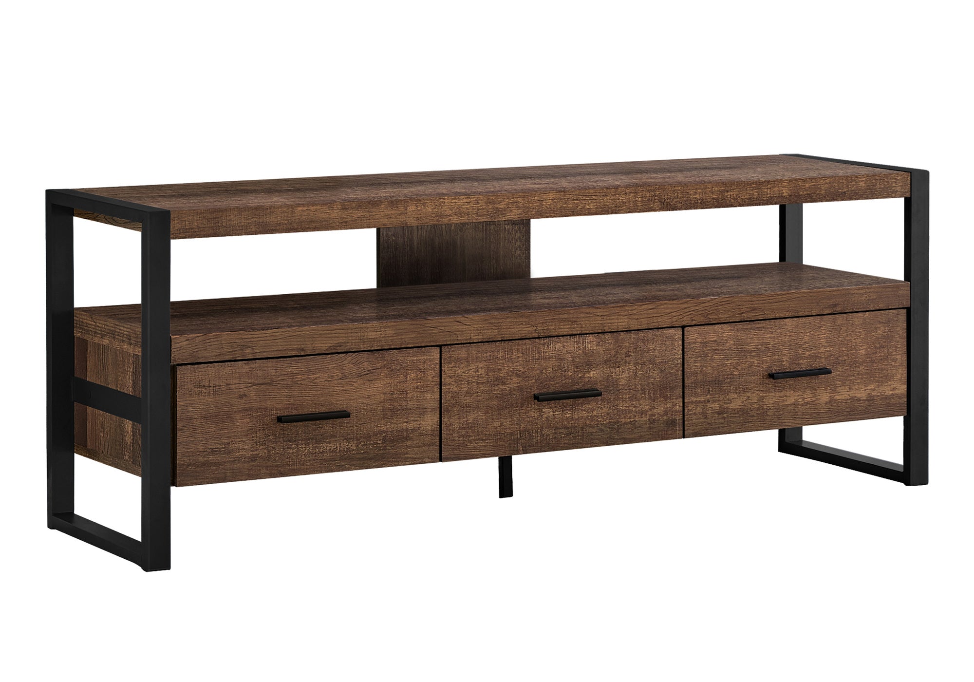 I 2820 - TV STAND - 60"L / BROWN RECLAIMED WOOD-LOOK / 3 DRAWERS