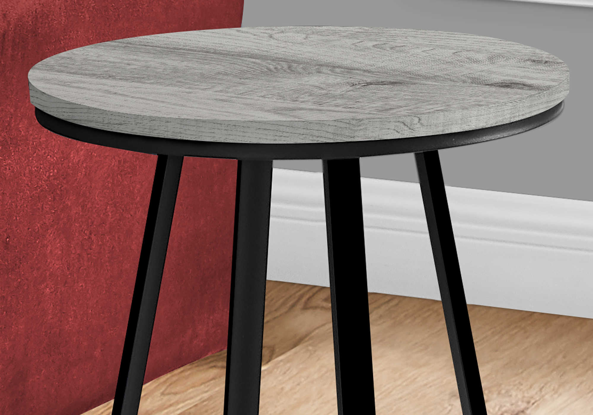 I 2176 - ACCENT TABLE - 22"H / GREY / BLACK METAL BY MONARCH SPECIALTIES INC