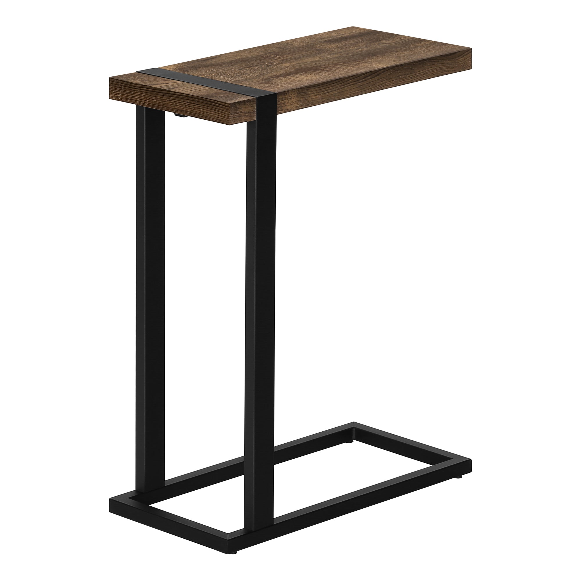 I 2853 - ACCENT TABLE - BROWN RECLAIMED WOOD-LOOK / BLACK METAL BY MONARCH SPECIALTIES INC