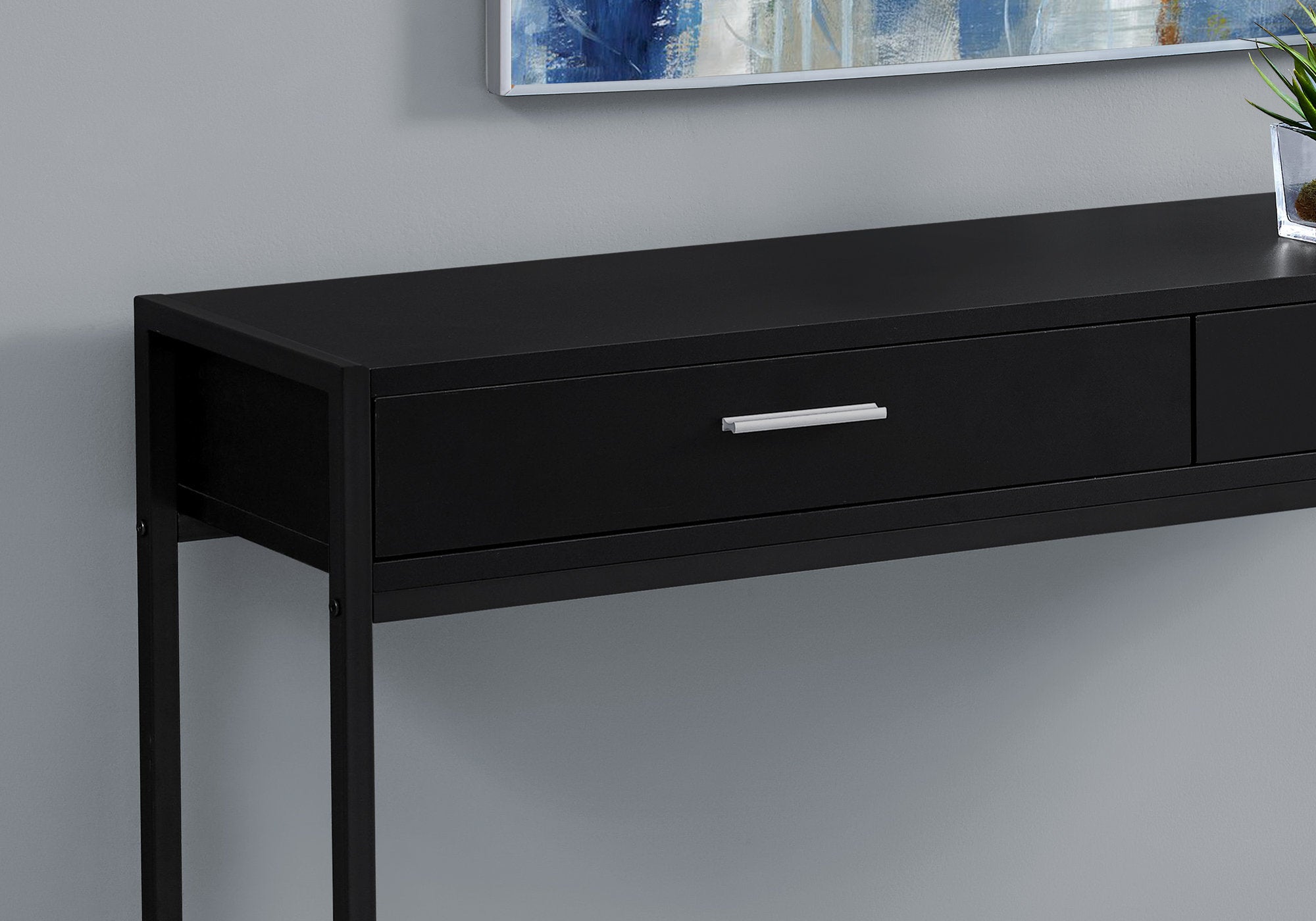 I 3512 - ACCENT TABLE - 48"L / BLACK / BLACK METAL HALL CONSOLE BY MONARCH SPECIALTIES INC