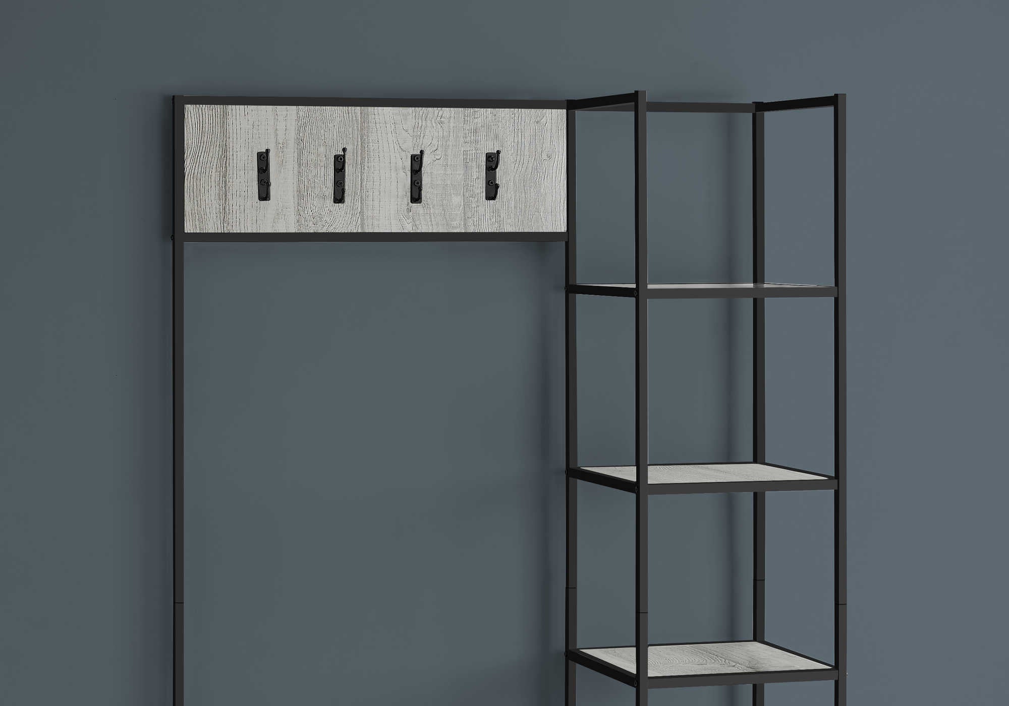 I 4512 - BENCH - 72"H / GREY / BLACK METAL HALL ENTRY  BY MONARCH SPECIALTIES INC