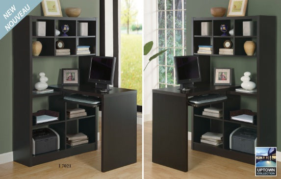 I 7021 - Cappuccino Hollow-Core Left or Right Side Corner Desk By Monarch Specialties Inc