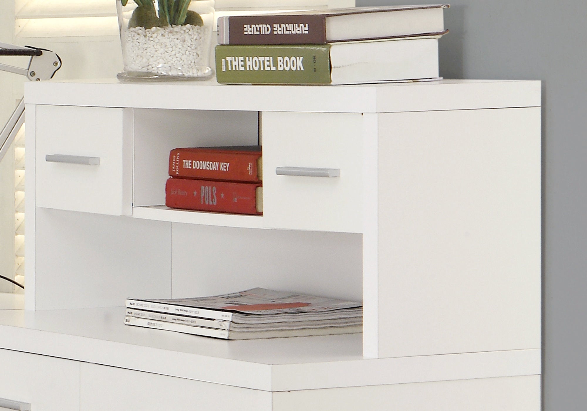 I 7028 - COMPUTER DESK - WHITE LEFT OR RIGHT FACING CORNER BY MONARCH SPECIALTIES INC