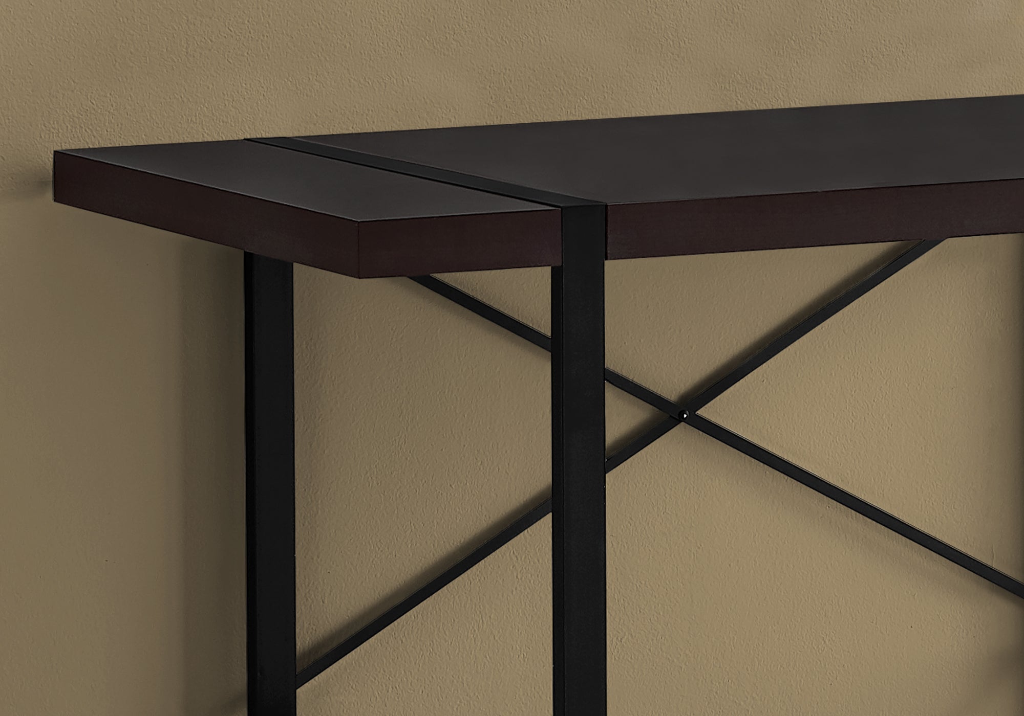 I 7311 - COMPUTER DESK - 48"L / ESPRESSO / BLACK METAL BY MONARCH SPECIALTIES INC