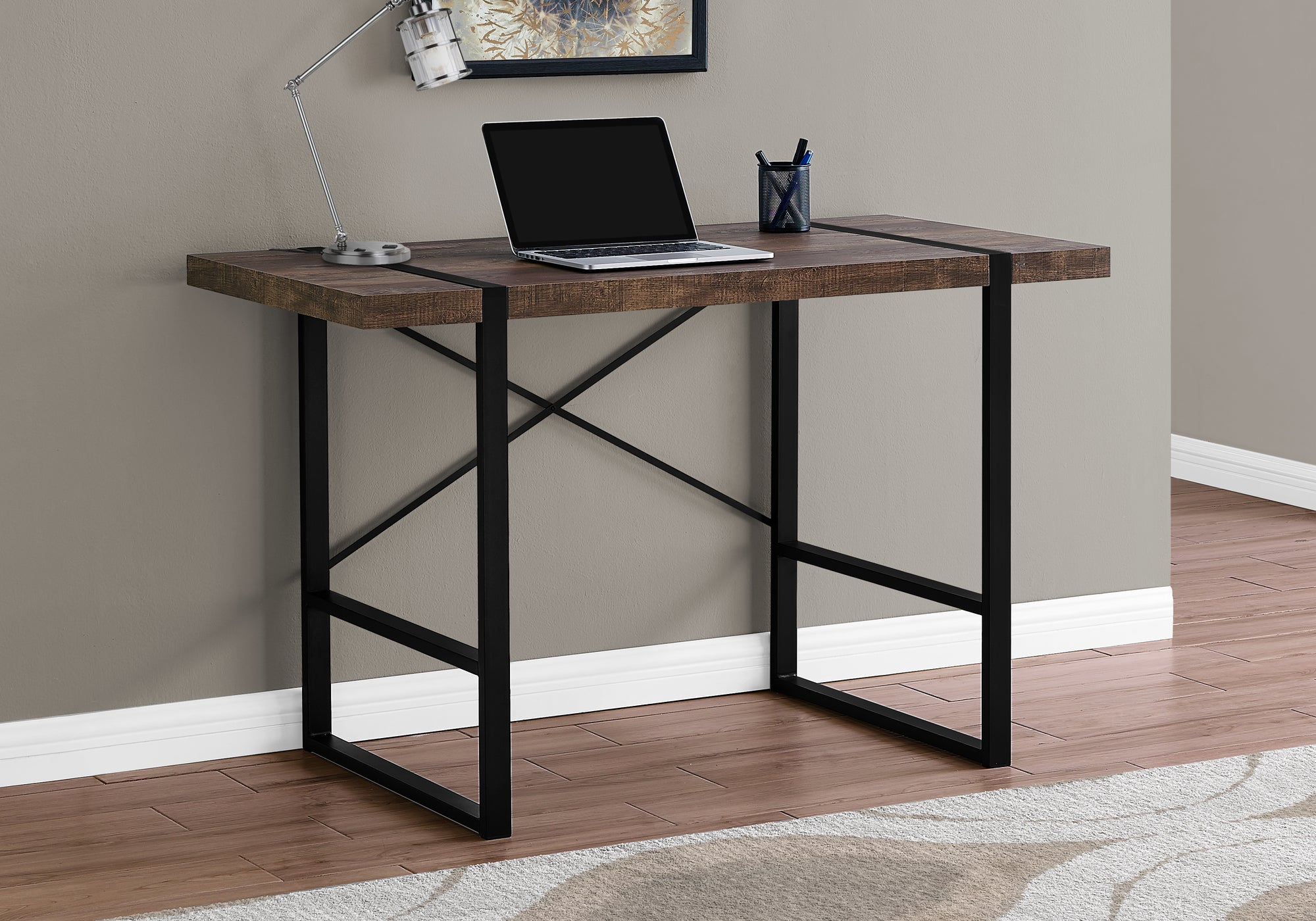 I 7314 - COMPUTER DESK - 48"L / BROWN RECLAIMED WOOD / BLACK METAL BY MONARCH SPECIALTIES INC