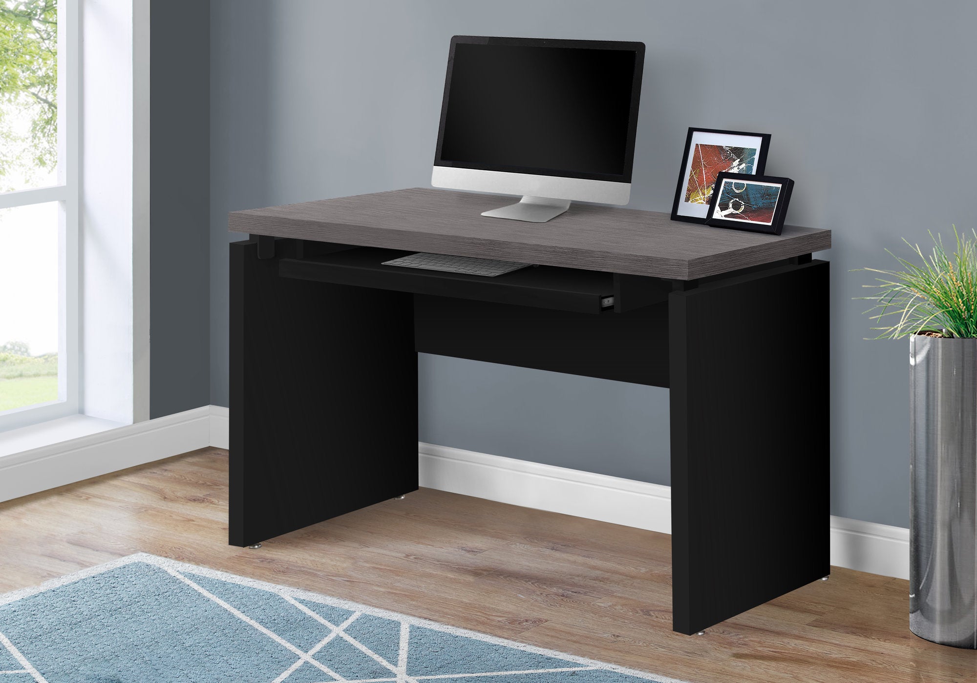 I 7439 - COMPUTER DESK - 48"L / BLACK / GREY TOP By Monarch Specialties Inc