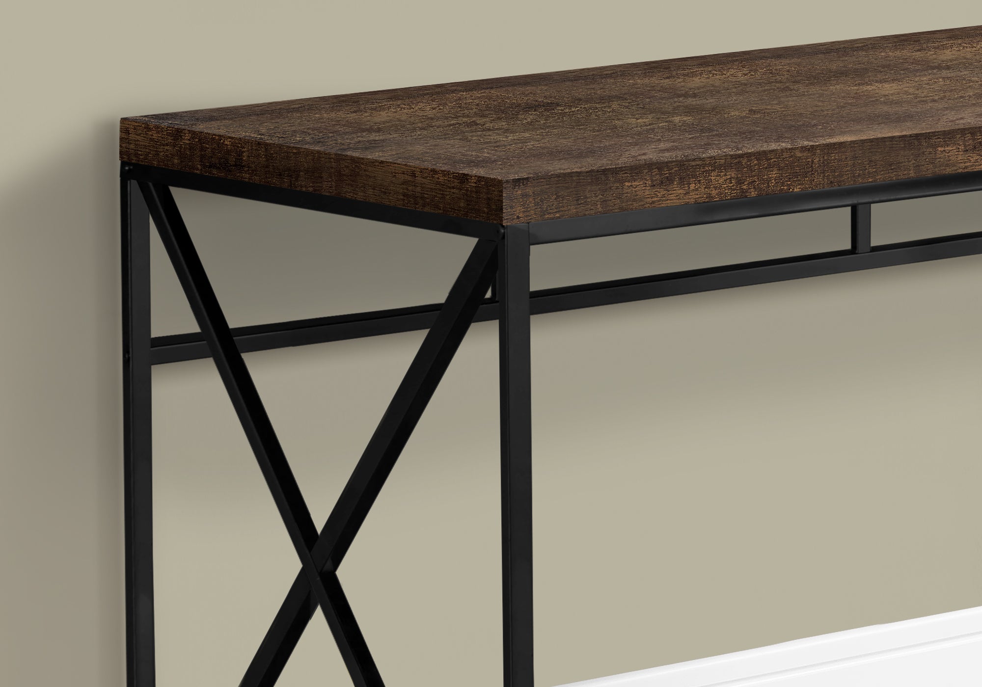 I 7450 - COMPUTER DESK - 48"L / BROWN RECLAIMED WOOD / BLACK METAL BY MONARCH SPECIALTIES INC