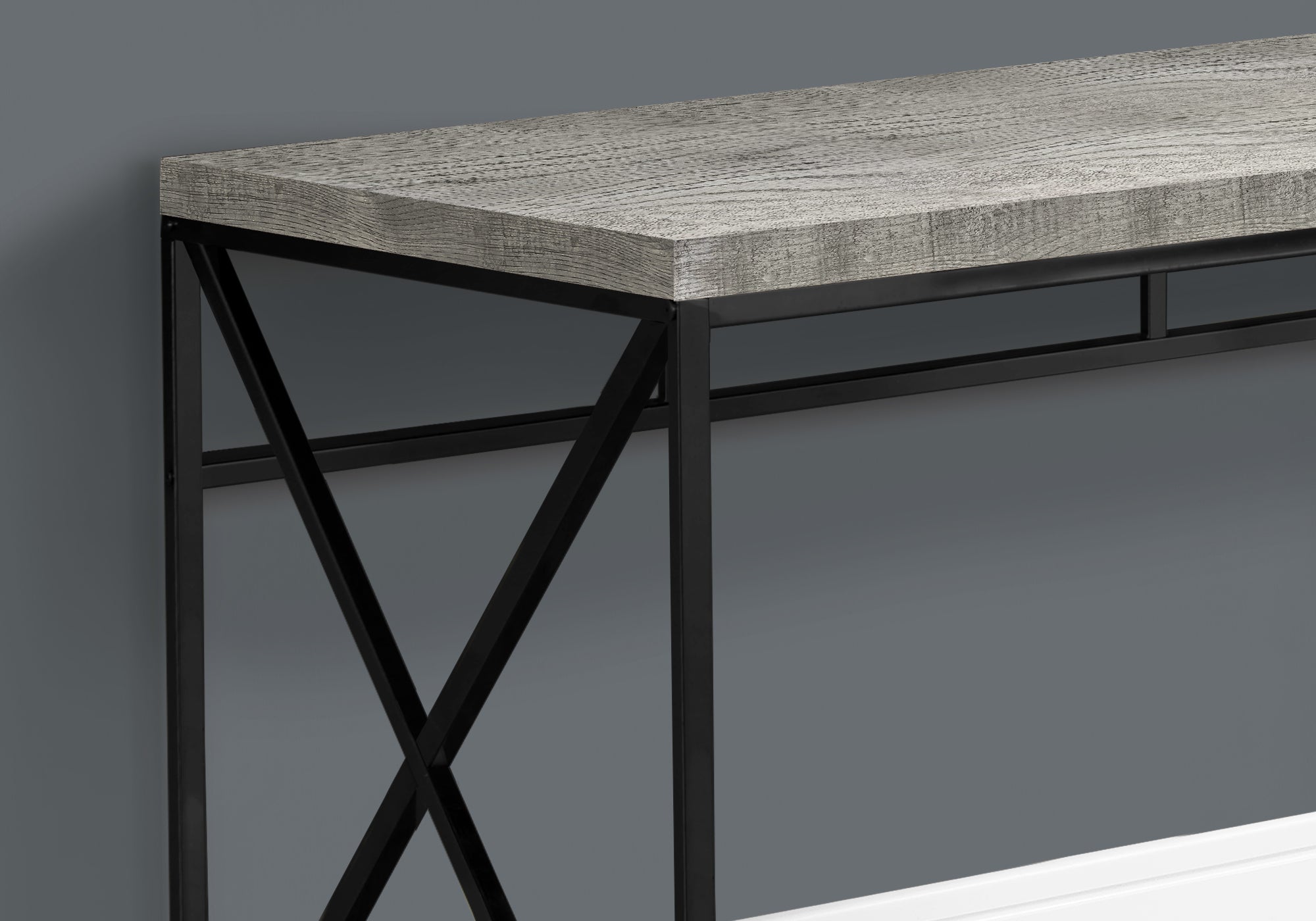 I 7451 - COMPUTER DESK - 48"L / GREY RECLAIMED WOOD / BLACK METAL BY MONARCH SPECIALTIES INC