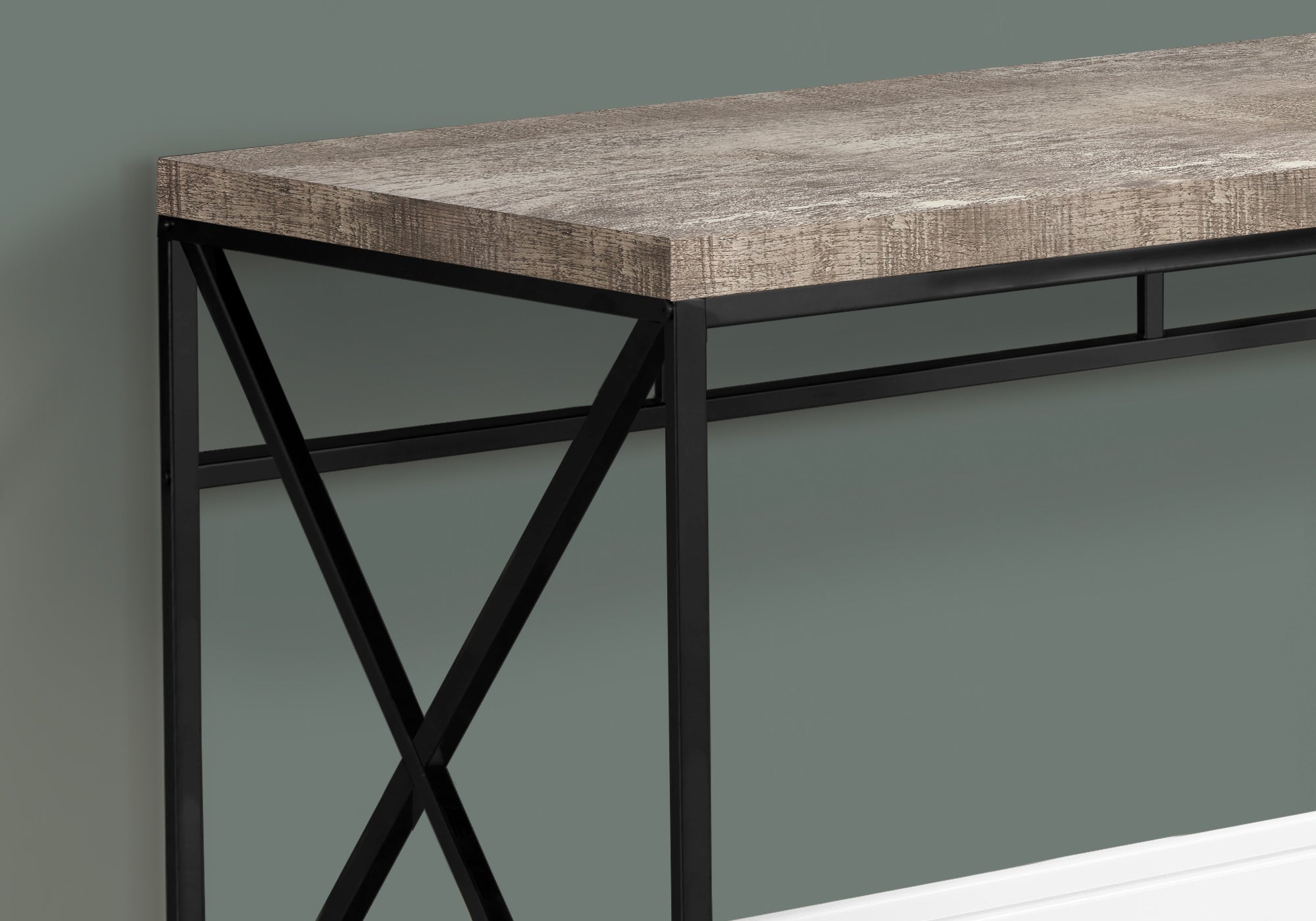I 7452 - COMPUTER DESK - 48"L / TAUPE RECLAIMED WOOD / BLACK METAL BY MONARCH SPECIALTIES INC