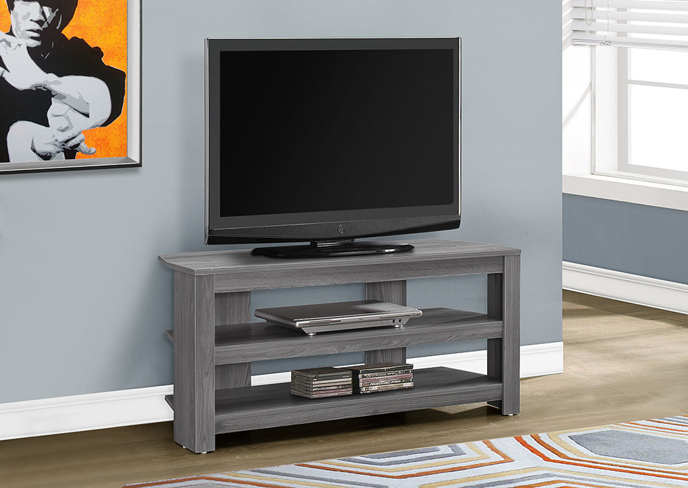 I 2566 - TV STAND – 42"L / GREY CORNER by Monarch Specialties Inc