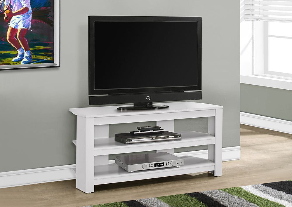 I 2567 - TV STAND – 42"L / WHITE CORNER BY MONARCH SPECIALTIES INC