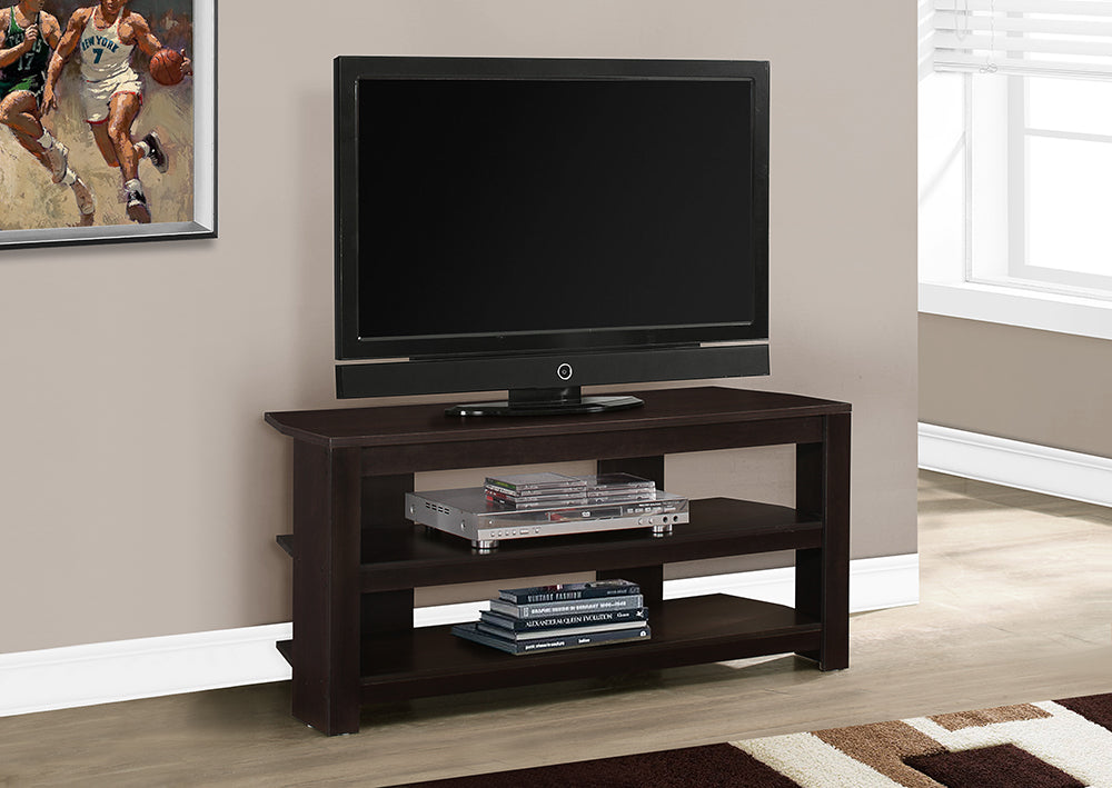 I 2568 - TV STAND – 42"L / CAPPUCCINO CORNER by Monarch Specialties Inc