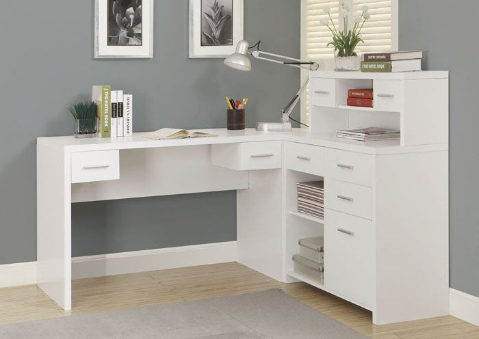 I 7028 - COMPUTER DESK - WHITE LEFT OR RIGHT FACING CORNER BY MONARCH SPECIALTIES INC