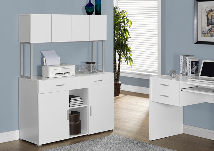 I 7066 - WHITE HOLLOW-CORE 48″L OFFICE STORAGE CREDENZA BY MONARCH SPECIALTIES INC