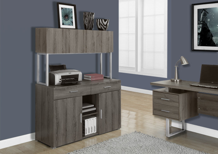 I 7067 - DARK TAUPE RECLAIMED-LOOK 48″L OFFICE STORAGE CREDENZA BY MONARCH SPECIALTIES INC