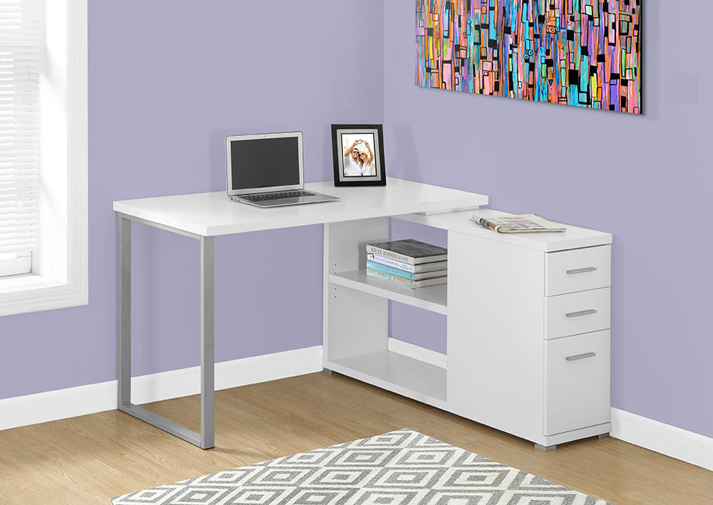 I 7133 - COMPUTER DESK – WHITE LEFT OR RIGHT FACING CORNER BY MONARCH SPECIALTIES INC